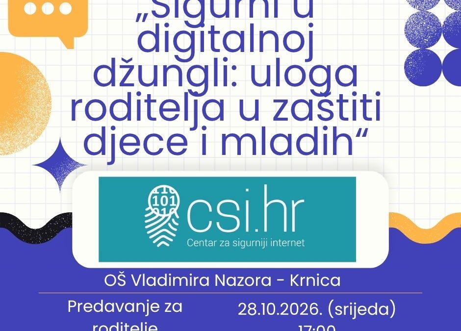 Poziv na predavanje za roditelje